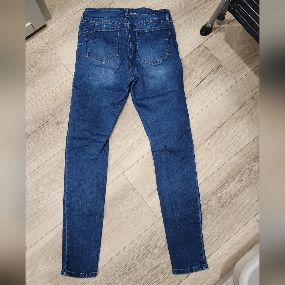 Wax Jean Button Fly Blue Jeans